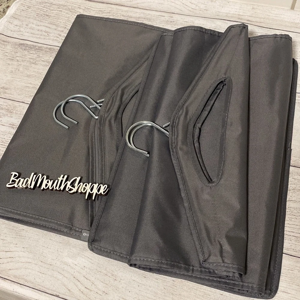 *2 Pack Slim Storage Hanging Laundry Hamper See-Through Mesh Front (1)
